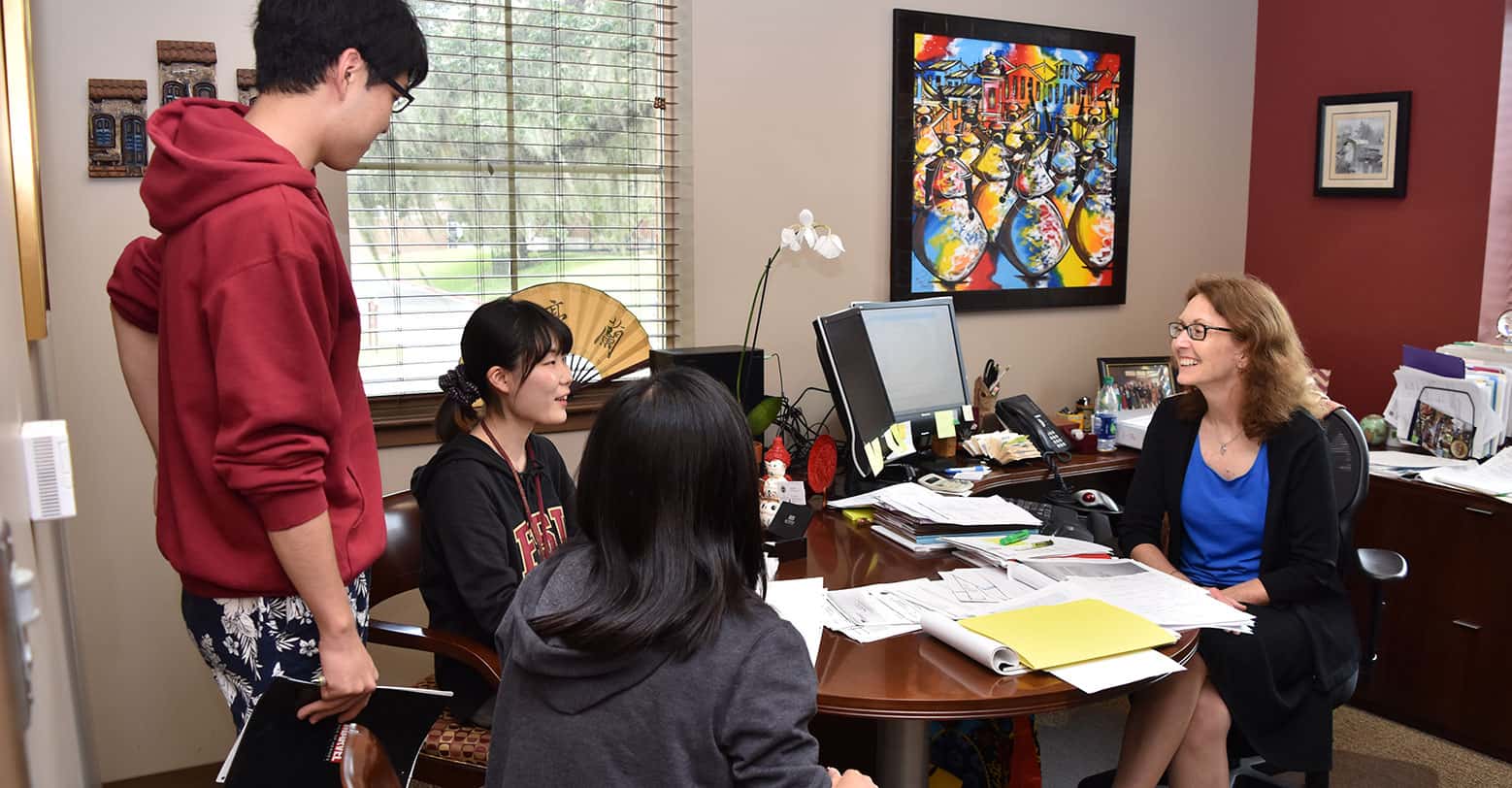 International students in a meeting