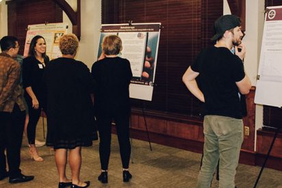Students showing their research